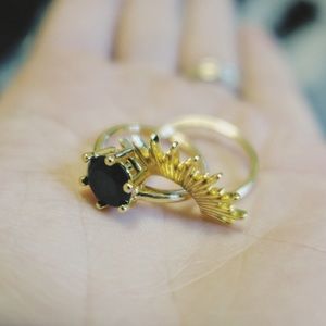 Jewelry - Obsidian Stacking Ring Bundle Jewelry - Obsidian Stacking Ring Bundle